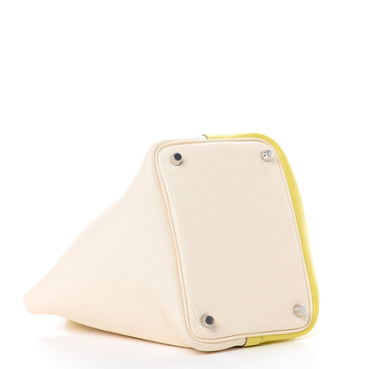 Hermes Taurillon Clemence Casaque Picotin Lock 18 PM Lime Nata 3 of 11