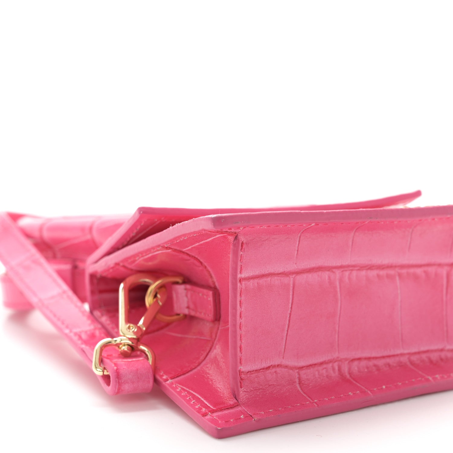 Jacquemus Calfskin Crocodile Embossed Le Chiquito Pink 8 of 11