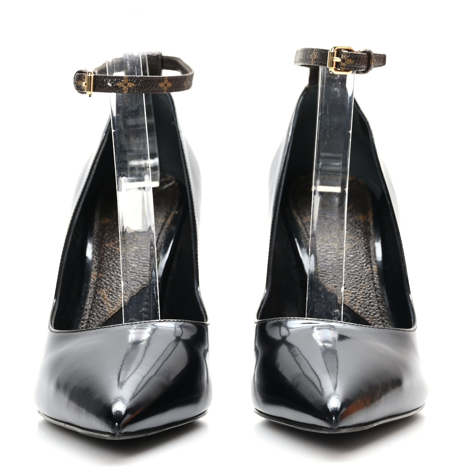 Louis Vuitton Patent Monogram Uniformes Pumps 38 Black 2 of 7
