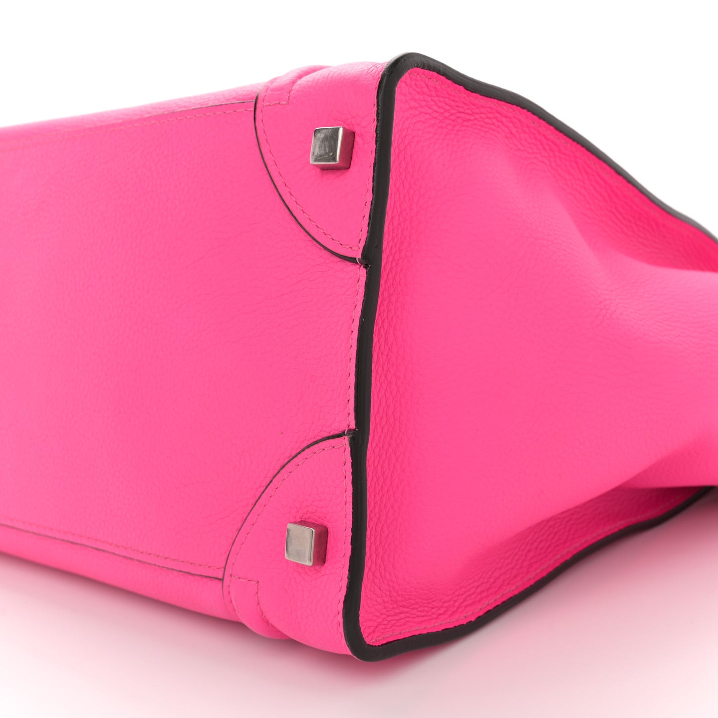 Drummed Calfskin Mini Luggage Fluo Pink