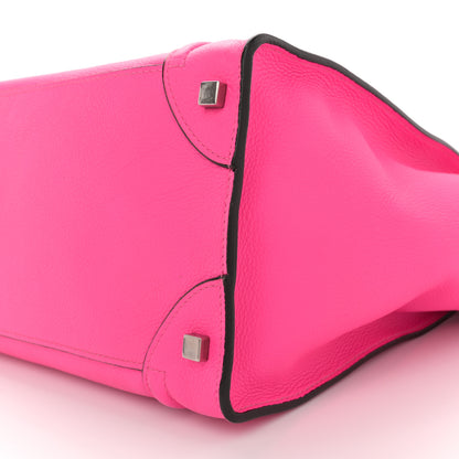 Celine Drummed Calfskin Mini Luggage Fluo Pink 10 of 15