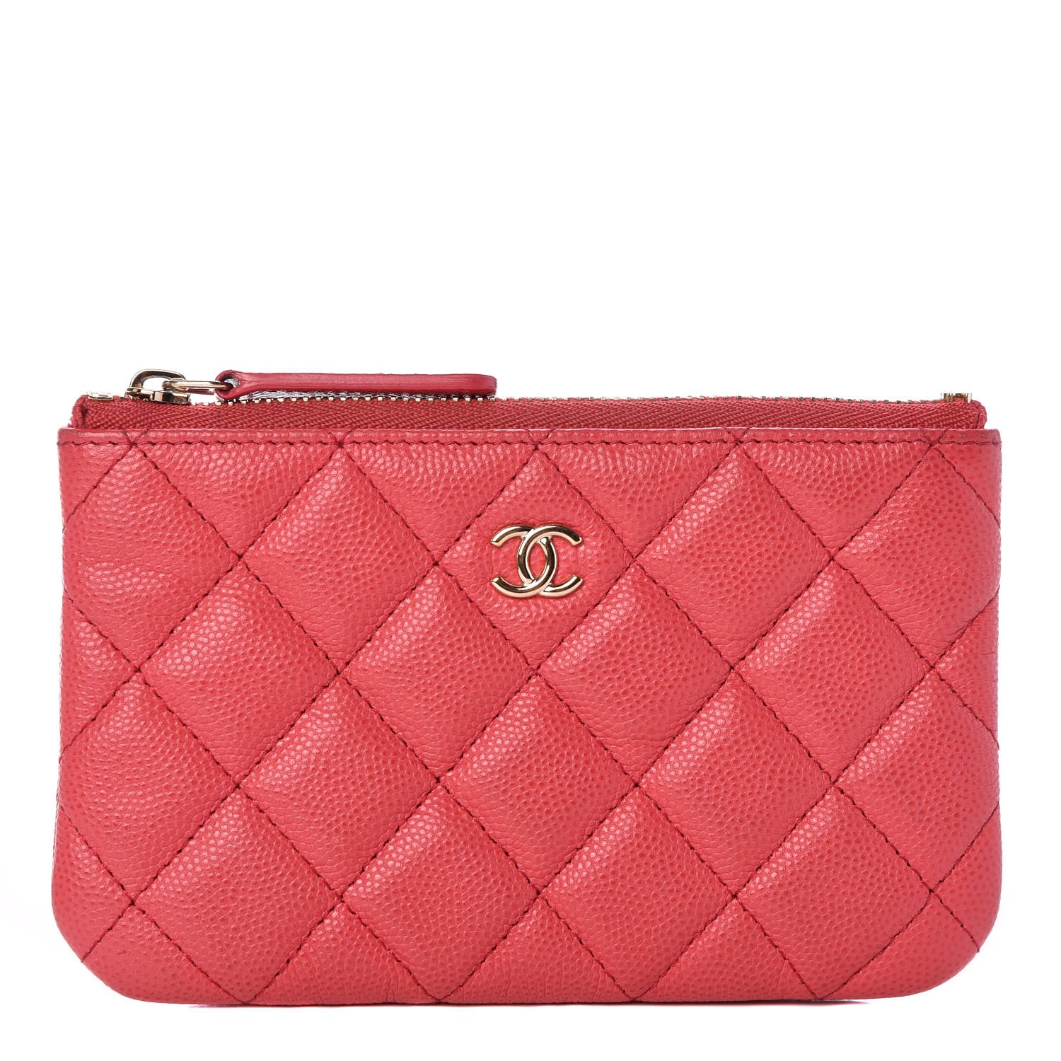 Chanel Caviar Quilted Small Cosmetic Case Dark Pink 1 of 10