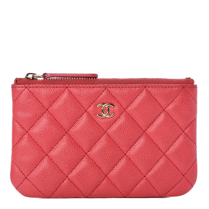 Chanel Caviar Quilted Small Cosmetic Case Dark Pink 1 of 10