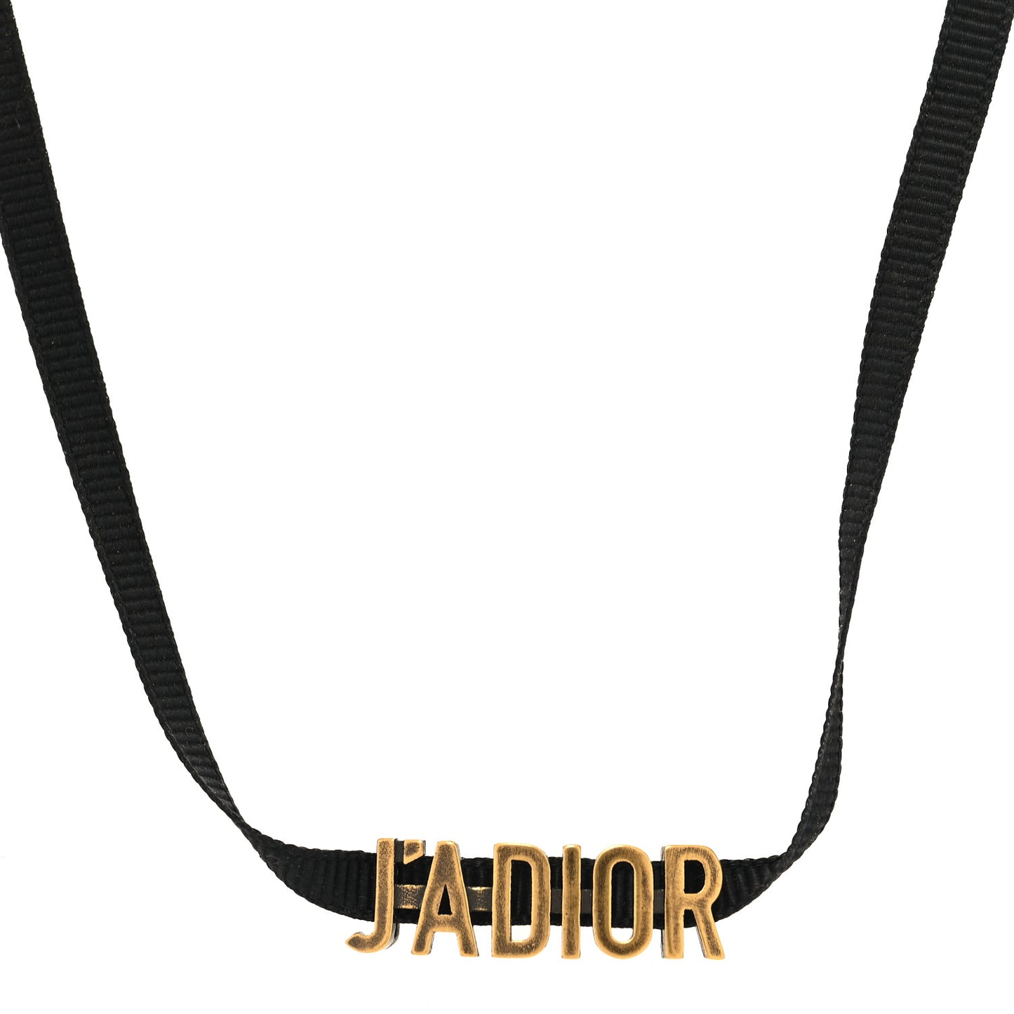 Grosgrain Ribbon J'Adior Logo Choker Necklace Black