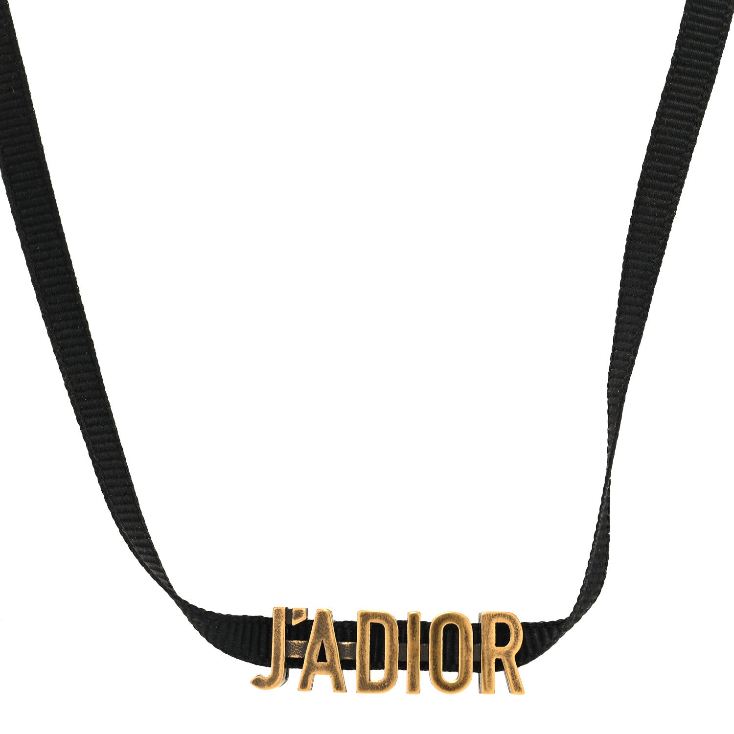 Christian Dior Grosgrain Ribbon J'Adior Logo Choker Necklace Black 1 of 4