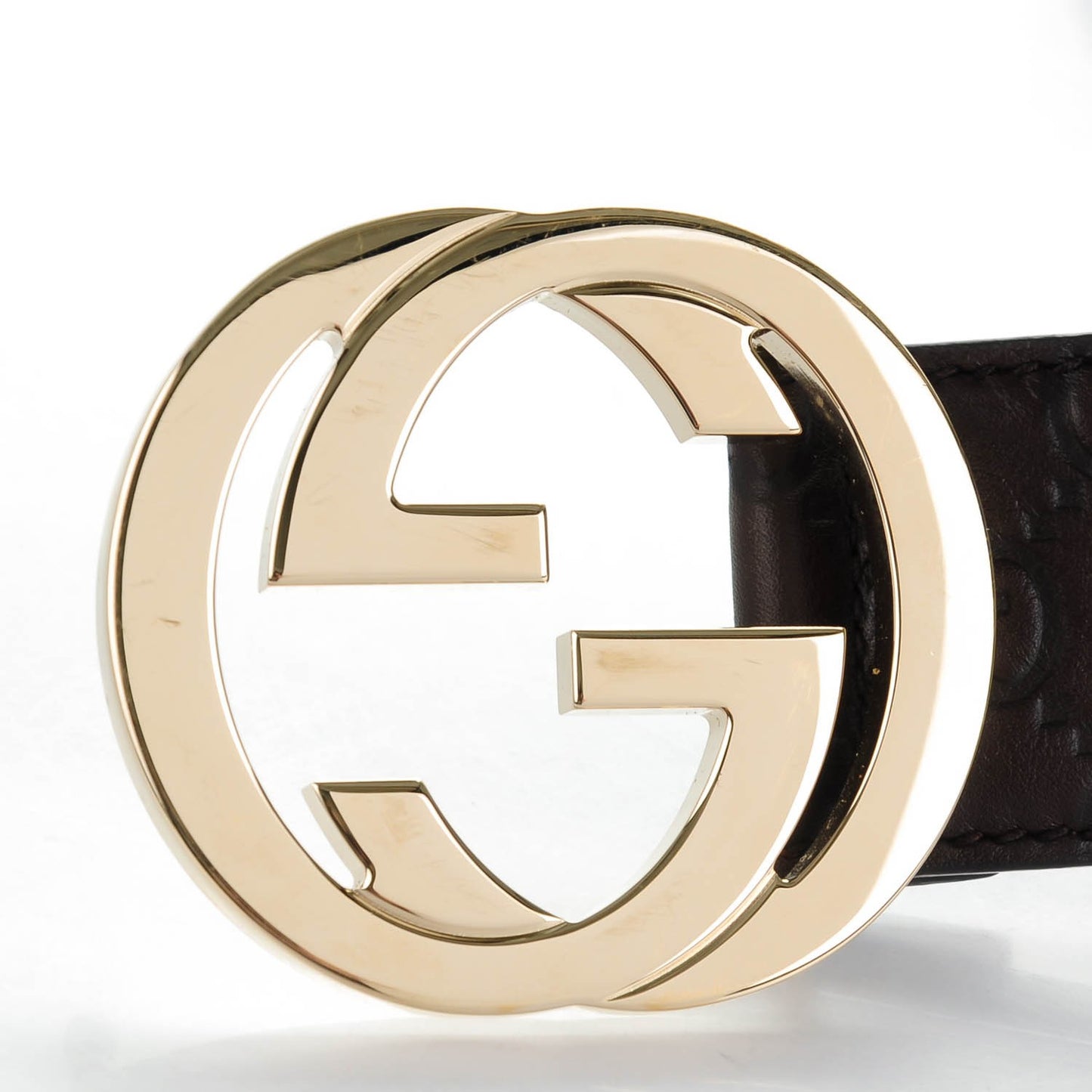Guccissima Signature Interlocking G 40mm Belt 105 42 Chocolate