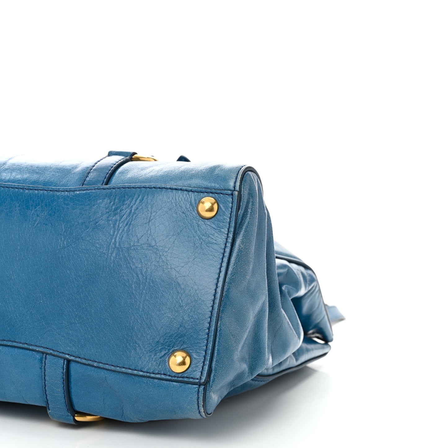 Vitello Shine Double Zip Tote Oceano