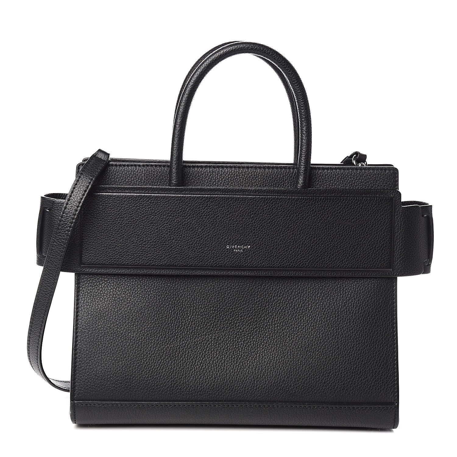 Givenchy Grained Calfskin Small Horizon Satchel Black 1 of 10