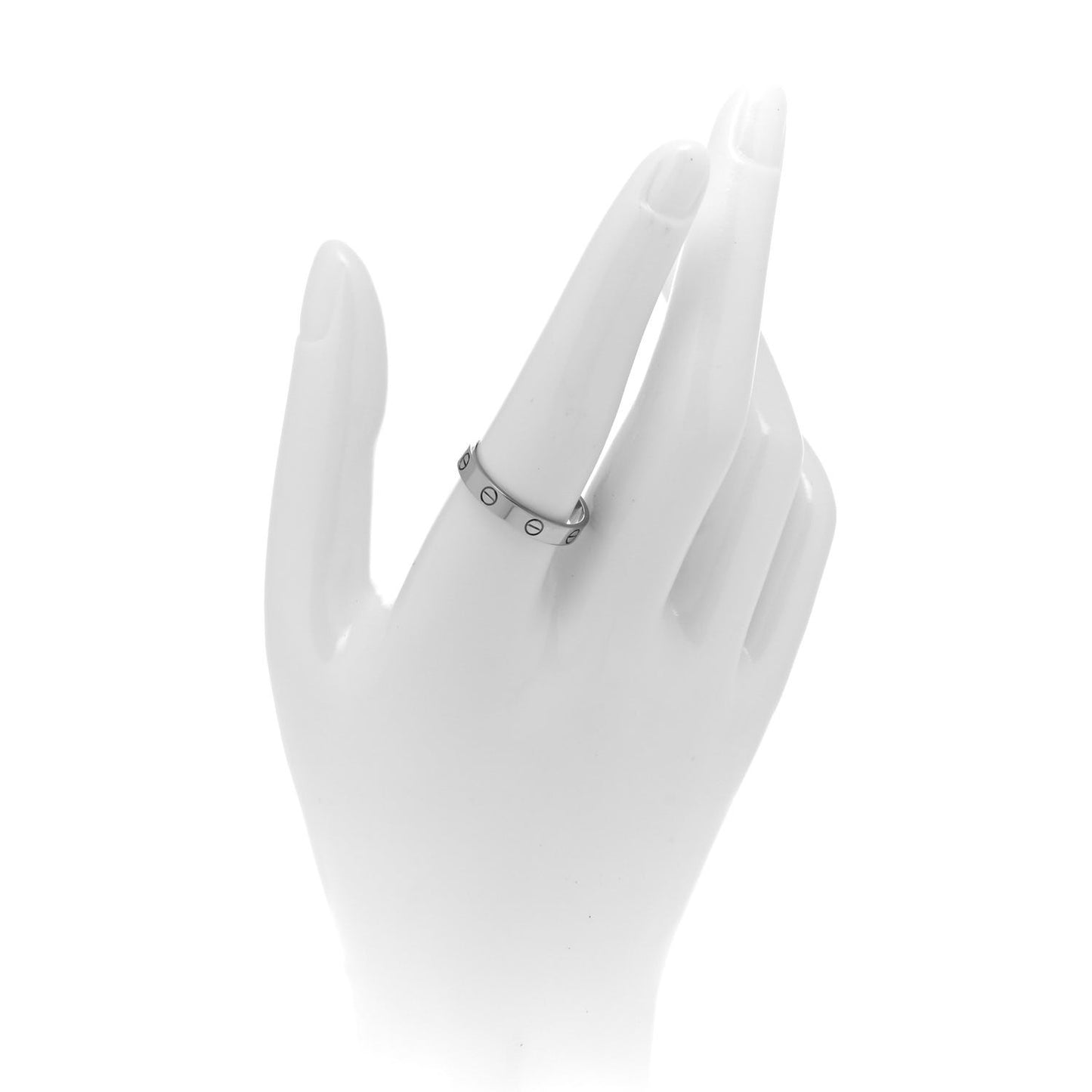 18K White Gold 3.5mm LOVE Wedding Band Ring 61 9.5