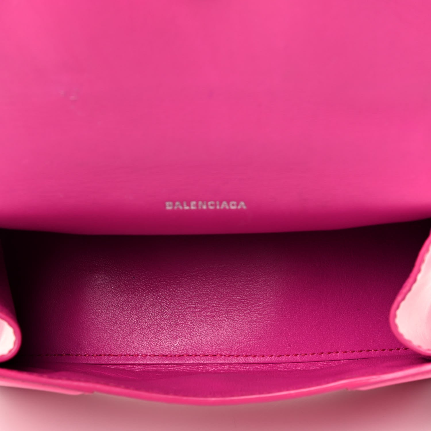 Balenciaga Shiny Box Calfskin Hourglass Top Handle Bag XS Fuchsia 4 of 4