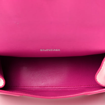 Balenciaga Shiny Box Calfskin Hourglass Top Handle Bag XS Fuchsia 4 of 4