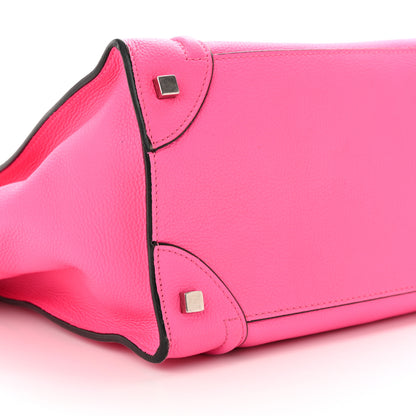Celine Drummed Calfskin Mini Luggage Fluo Pink 8 of 10