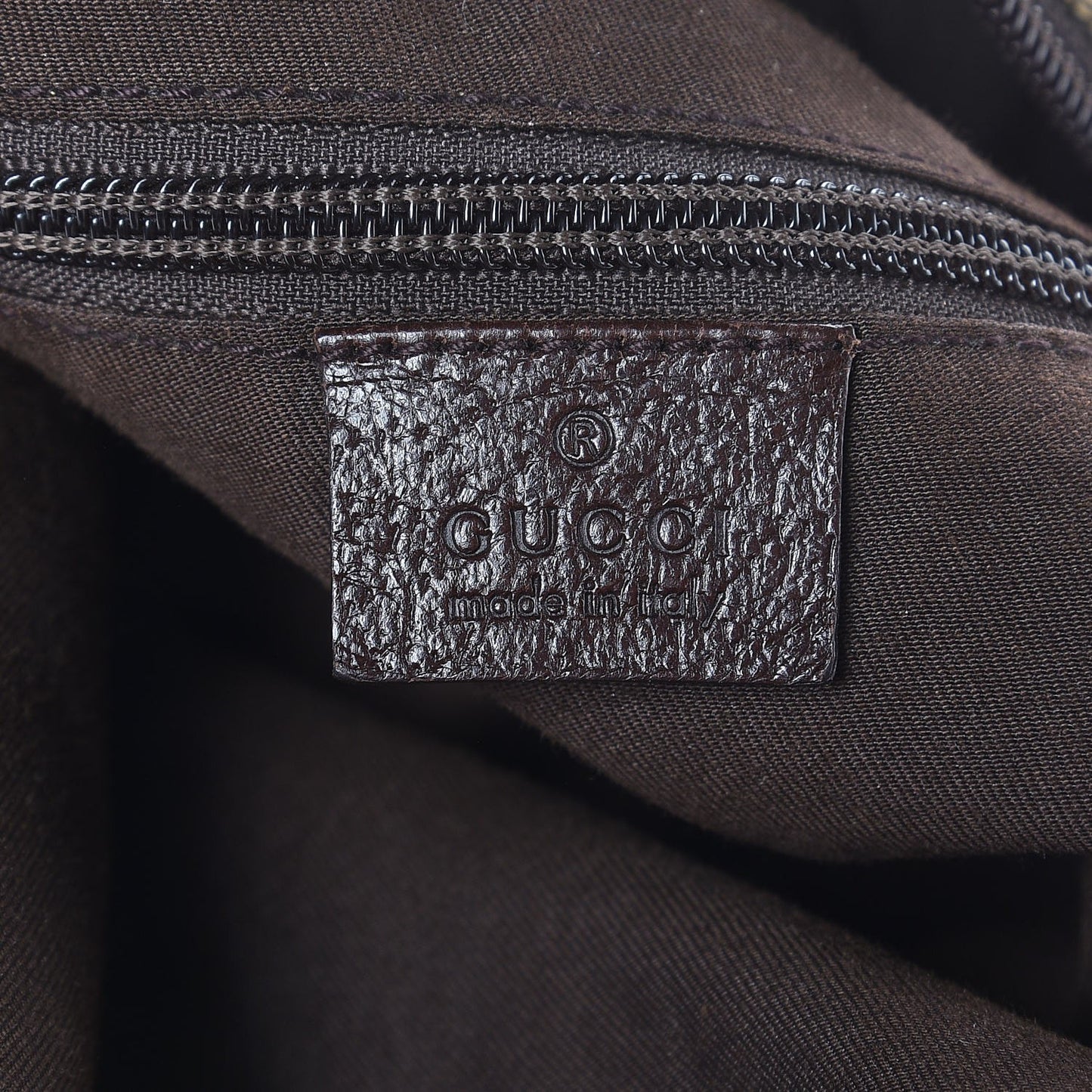 GG Monogram Large Web Handle Vertical Tote Dark Brown