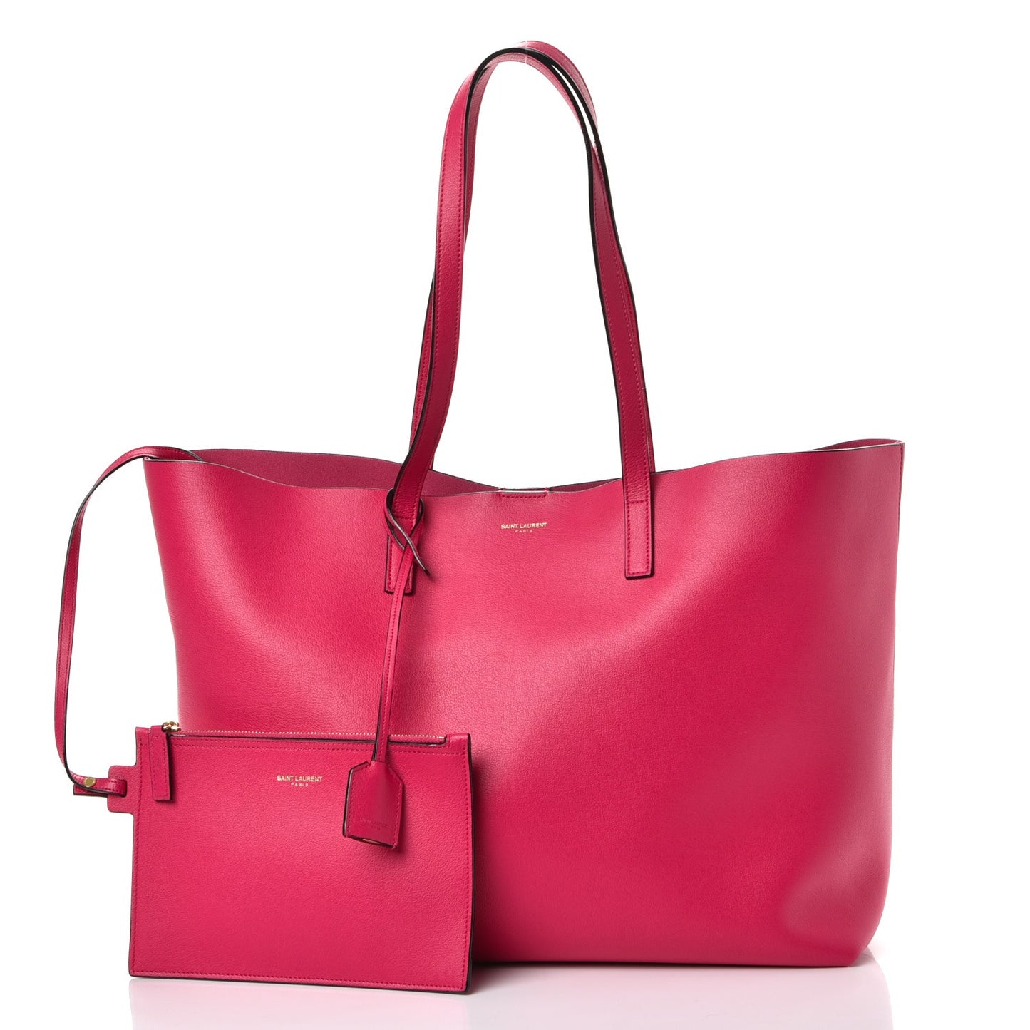 Calfskin Large Shopping Tote Fuchsia