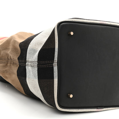 Burberry Canvas Mega Check Medium Ashby Hobo Black 10 of 11
