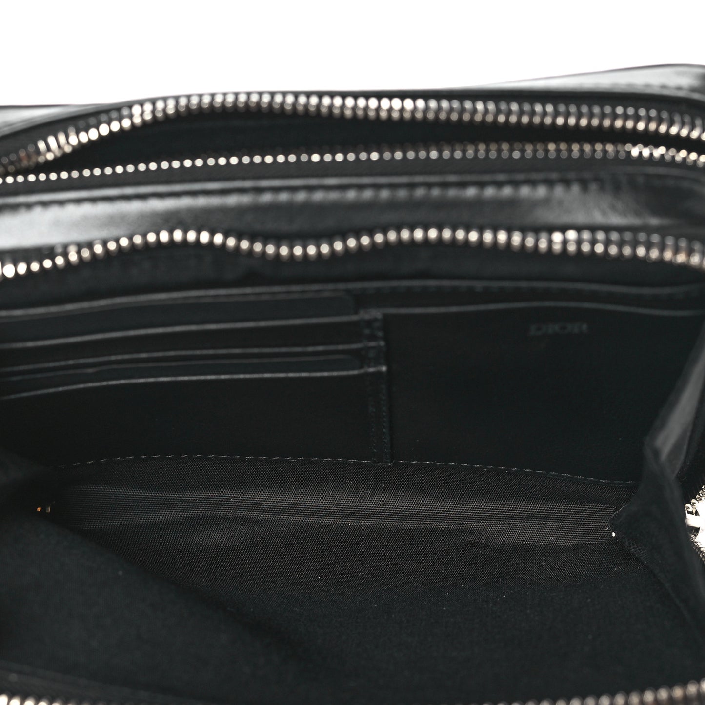 Calfskin Oblique Galaxy Perforated Messenger Black Multicolor