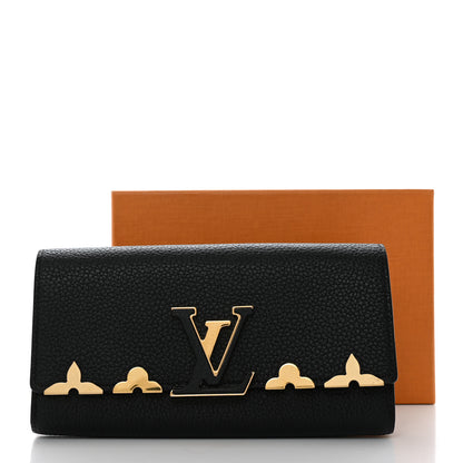 Louis Vuitton Taurillon Embellished Capucines Long Wallet Black 7 of 7