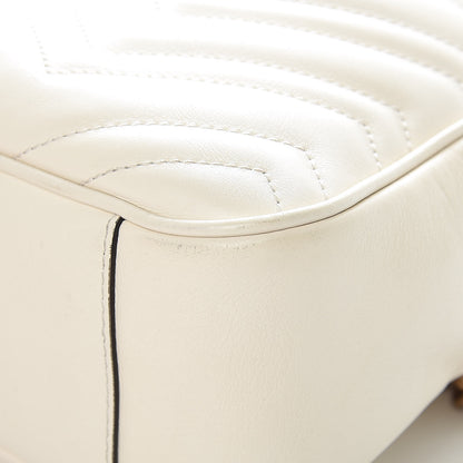 Gucci Calfskin Matelasse Medium GG Marmont Chain Shoulder Bag Mystic White 9 of 16