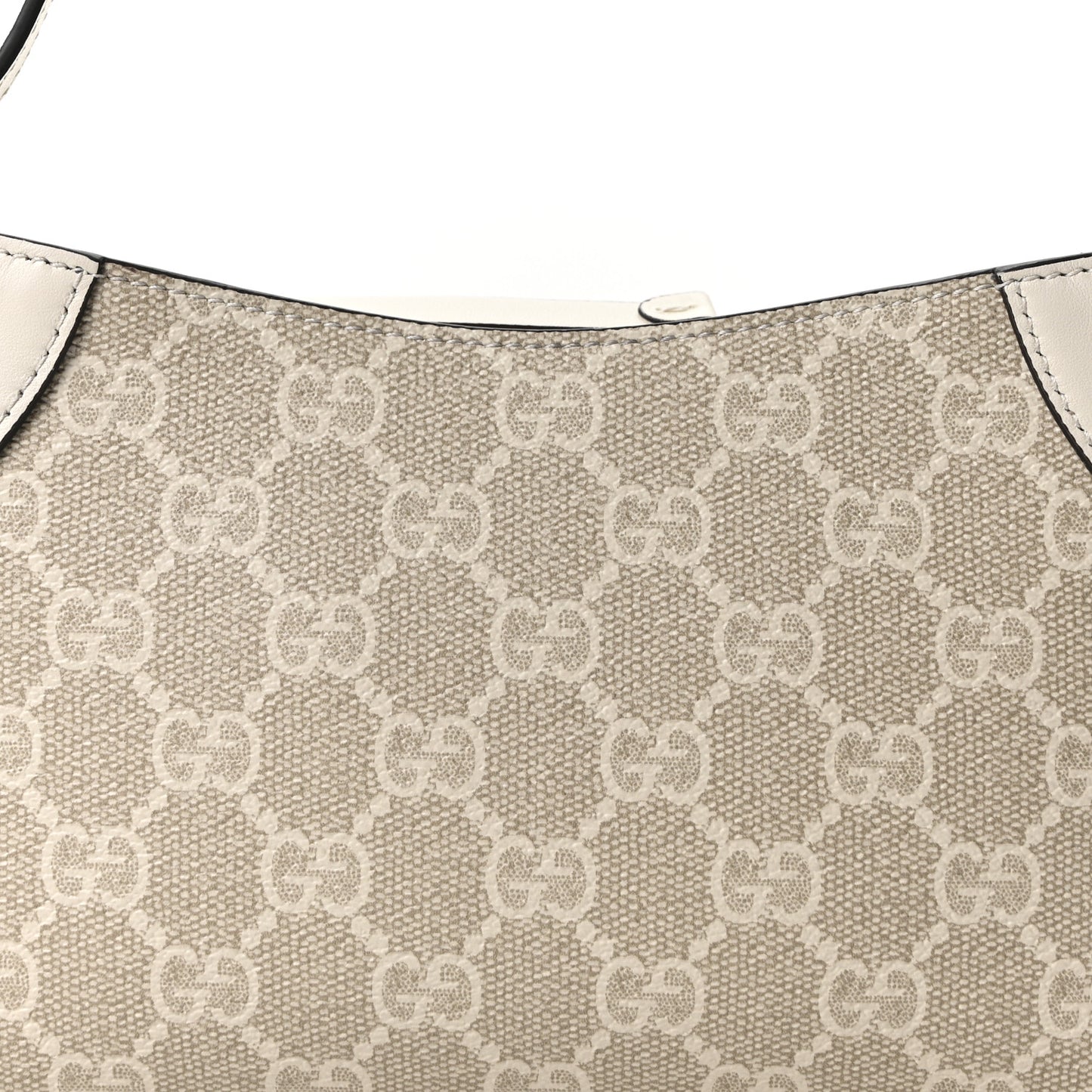GG Monogram Calfskin Small Emblem Shoulder Bag Beige Mystic White