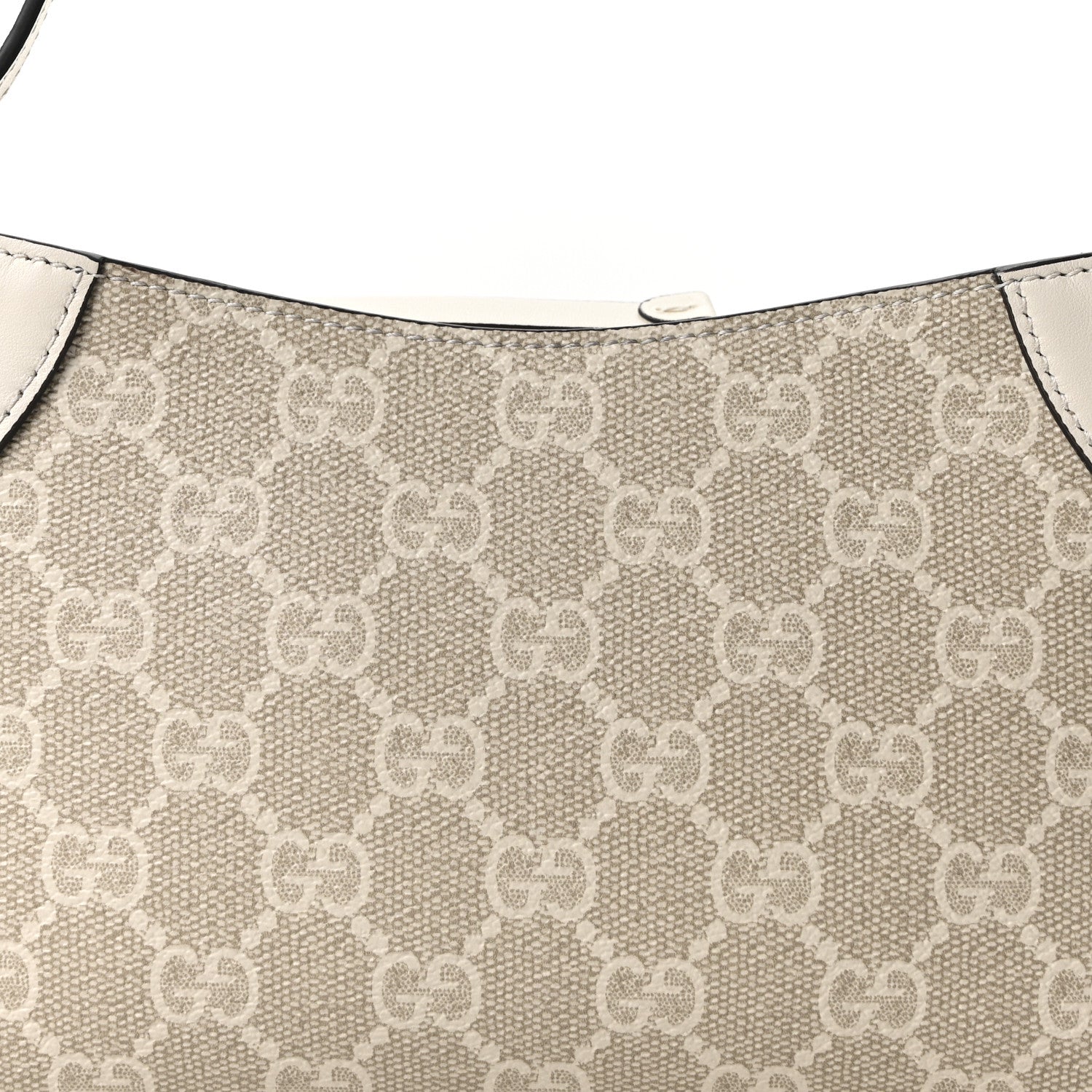 Gucci GG Monogram Calfskin Small Emblem Shoulder Bag Beige Mystic White 14 of 19