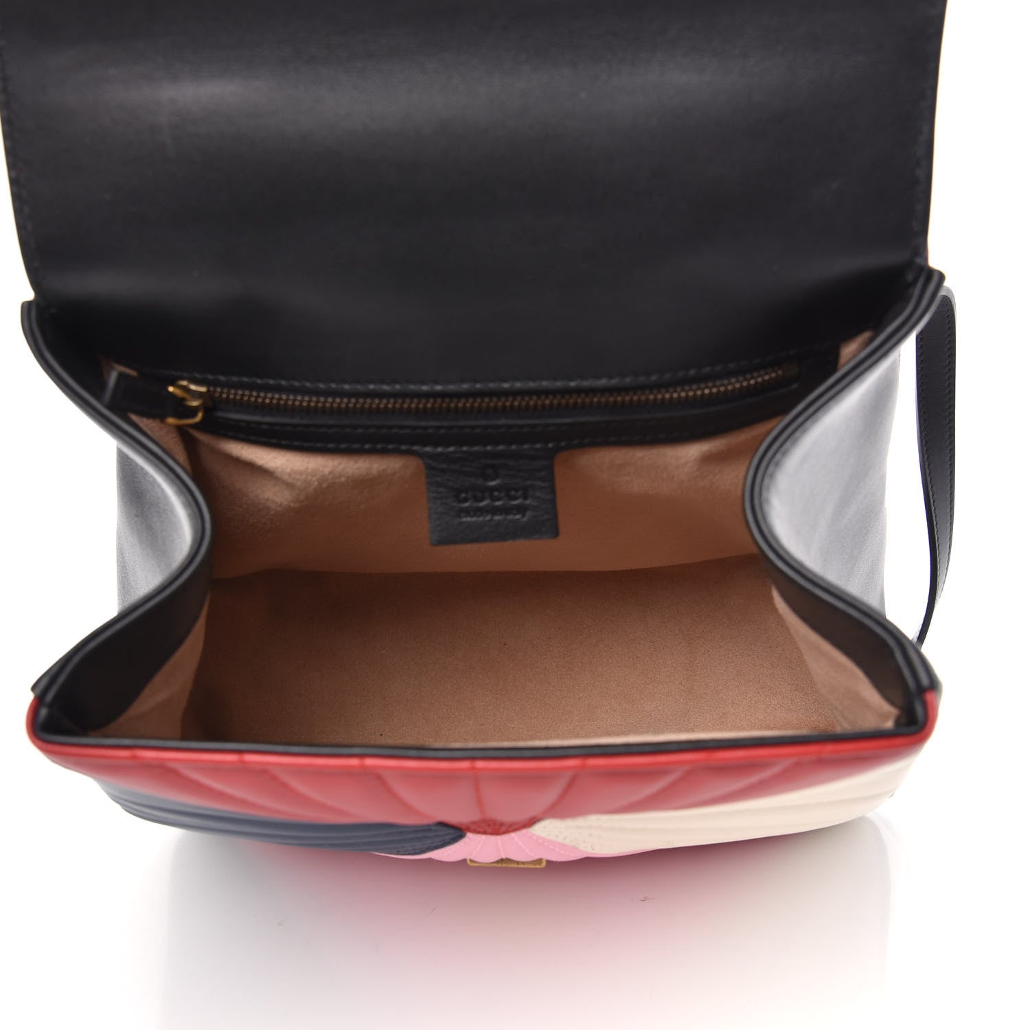 Gucci Calfskin Bamboo Trapuntata Queen Margaret Backpack Blue Agata Hibiscus Red Mystic White Sugar Pink 4 of 13