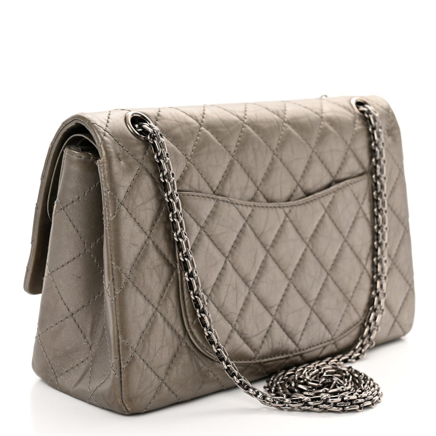 Metallic Aged Calfskin Quilted 2.55 Reissue 226 Flap Pewter
