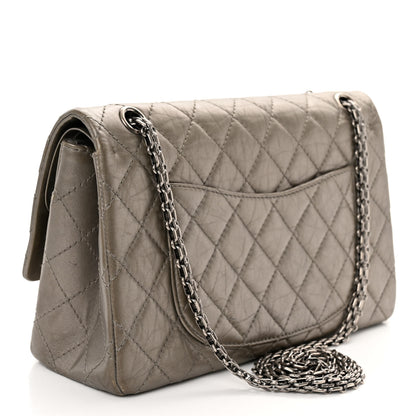 Chanel Metallic Aged Calfskin Quilted 2.55 Reissue 226 Flap Pewter 3 of 11