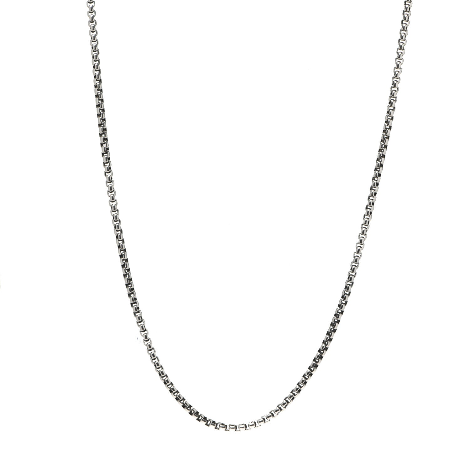 David Yurman Sterling Silver 14K Yellow Gold 3.6mm Medium Box Chain Necklace 32" 1 of 4