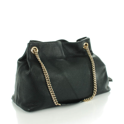 Gucci Pebbled Calfskin Medium Soho Chain Shoulder Bag Black 3 of 7