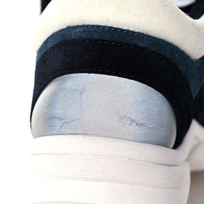 Chanel Nylon Calfskin Suede CC Womens Sneakers 36 Navy White Orange Black 9 of 9