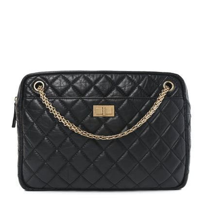 Chanel Aged Calfskin Quilted Large Reissue Camera Case Black 1 of 10
