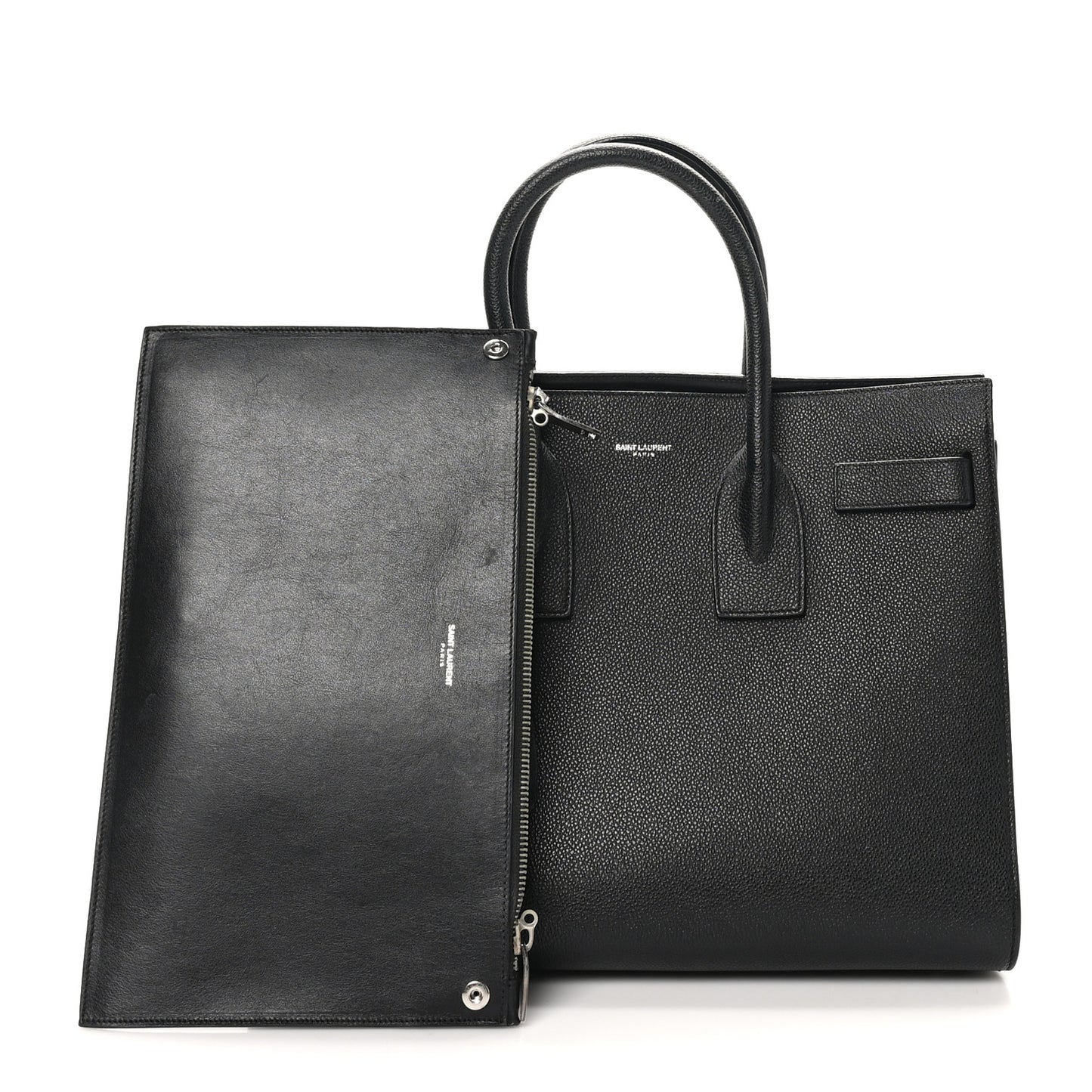 Grained Calfskin Small Sac De Jour Black