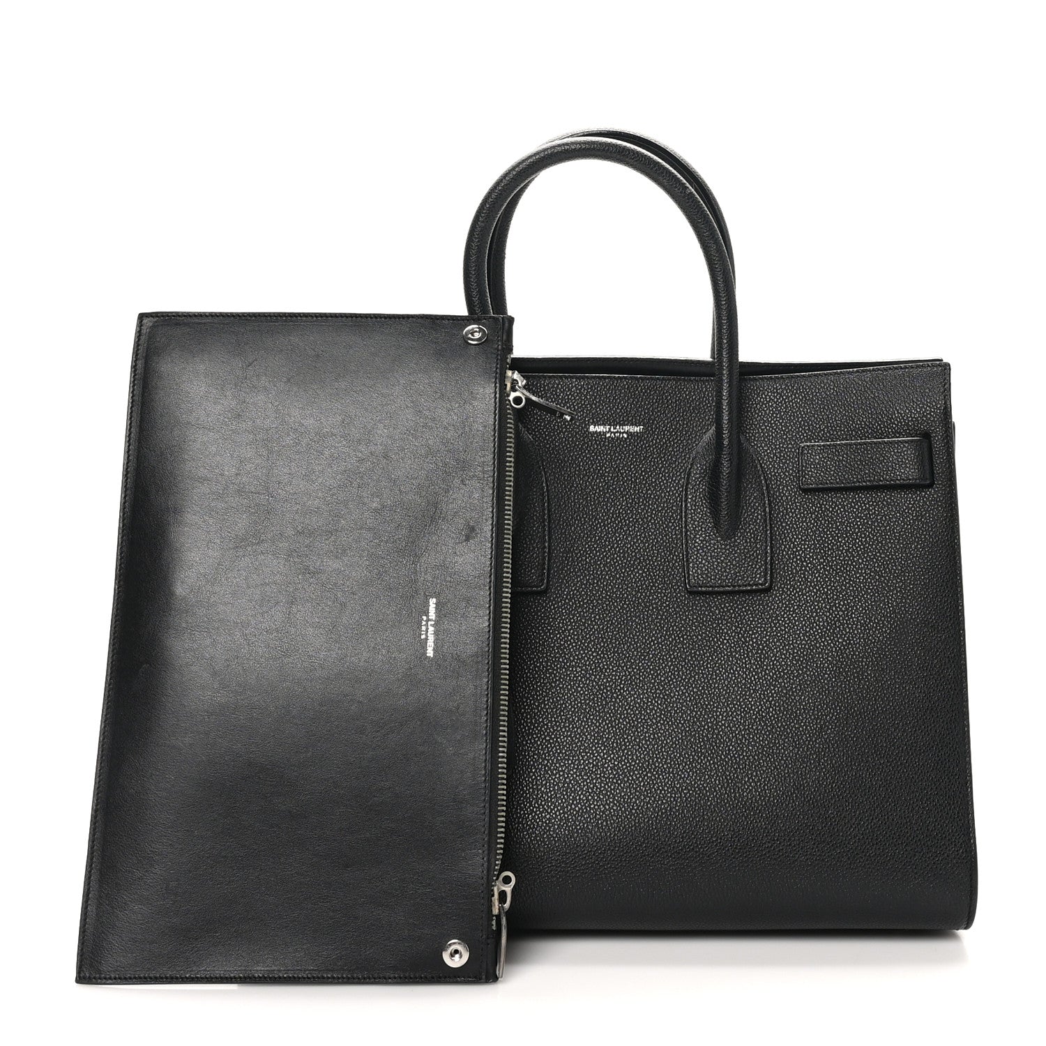 Saint Laurent Grained Calfskin Small Sac De Jour Black 2 of 10