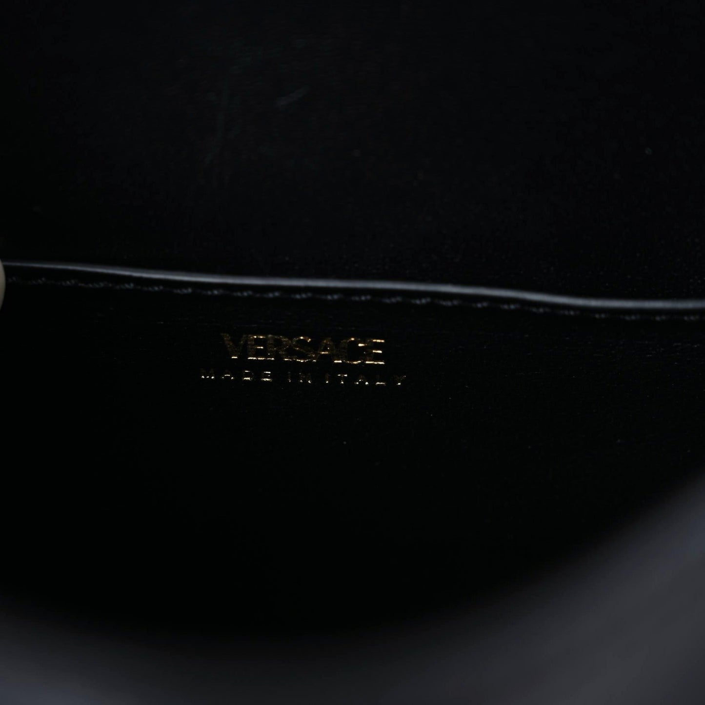 Grained Calfskin Medusa Small Top Handle Handbag Black