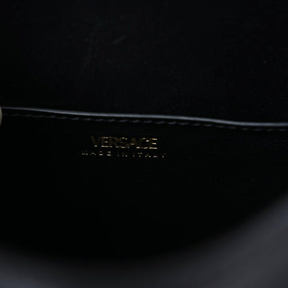 Versace Grained Calfskin Medusa Small Top Handle Handbag Black 9 of 9