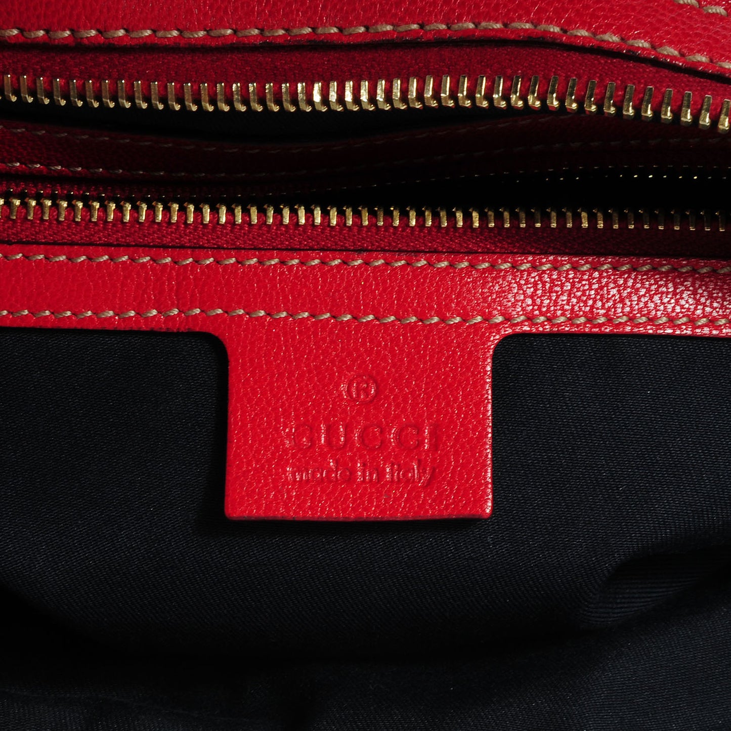 Leather Capri Small Bowler Red