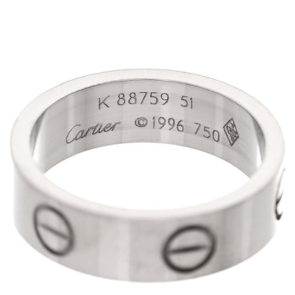 Cartier 18K White Gold 5.5mm LOVE Ring 51 5.75 4 of 4