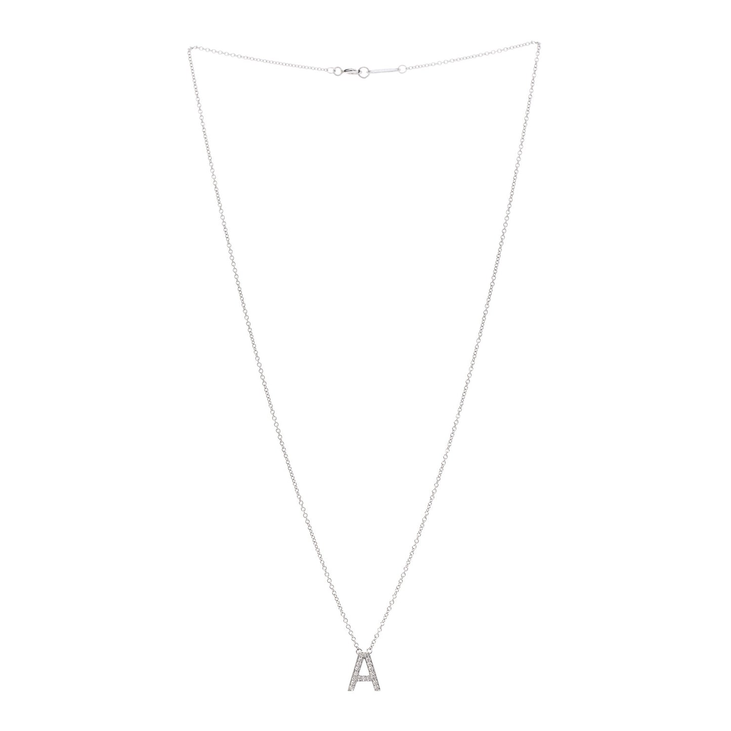 Platinum Diamond Letters A Pendant Necklace