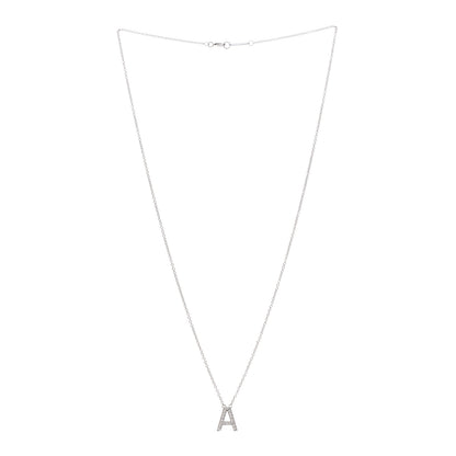 Tiffany Platinum Diamond Letters A Pendant Necklace 3 of 6