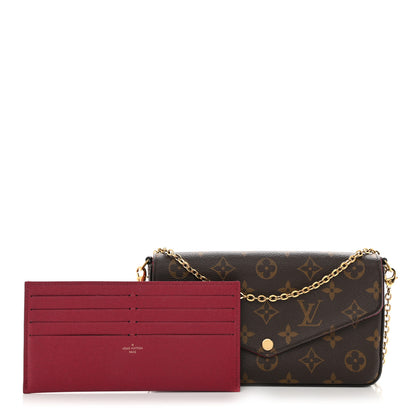 Louis Vuitton Monogram Pochette Felicie Chain Wallet Fuchsia 1 of 10