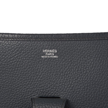 Hermes Taurillon Clemence Evelyne III GM Bleu Orage 7 of 10