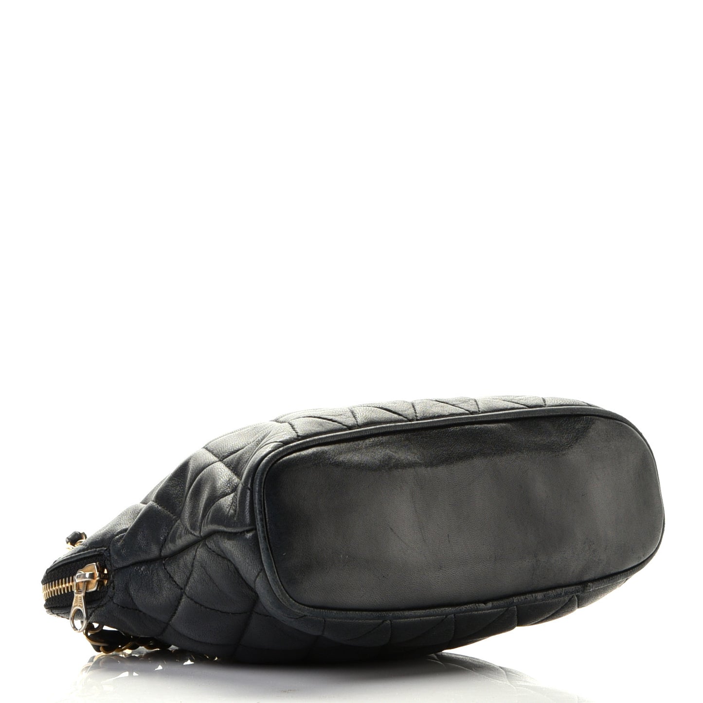 Lambskin Quilted Shoulder Bag Navy Blue
