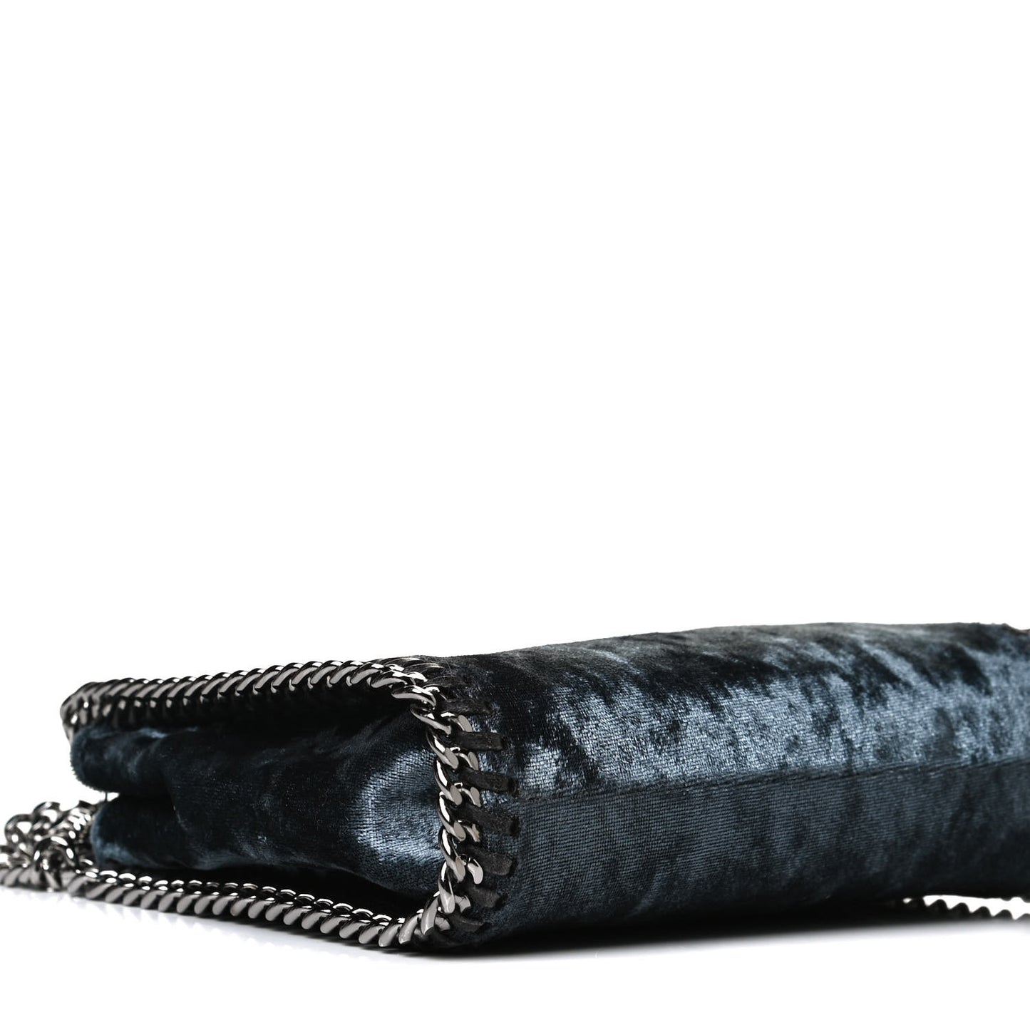 Crushed Velvet Tiny Falabella Tote Blue