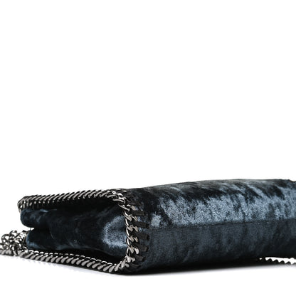 Stella McCartney Crushed Velvet Tiny Falabella Tote Blue 4 of 13