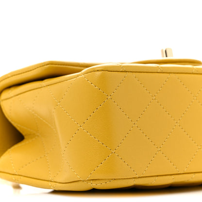 Chanel Lambskin Quilted Mini Top Handle Rectangular Flap Yellow 9 of 12