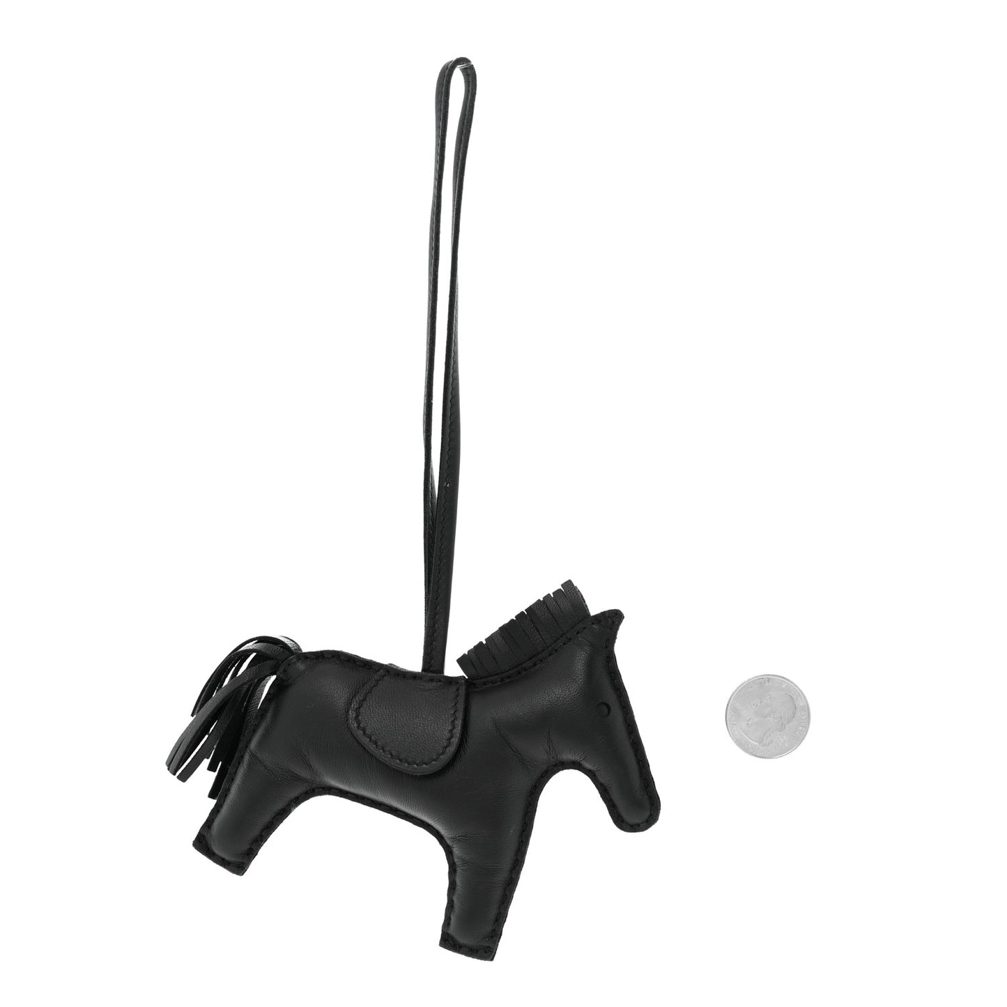 Milo Lambskin Grigri Rodeo Horse Bag Charm MM So Black