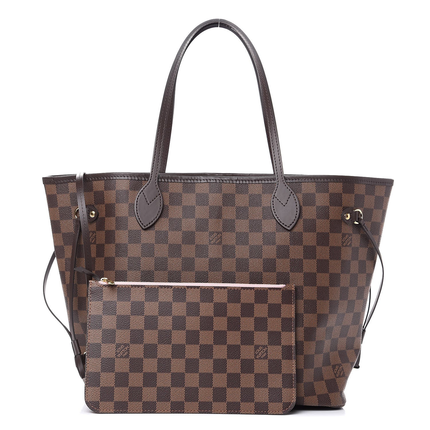 Louis Vuitton Damier Ebene Neo Neverfull MM Rose Ballerine 1 of 11