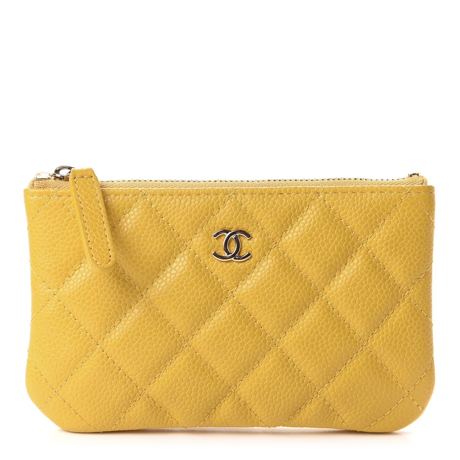 Chanel Caviar Quilted Small Cosmetic Case Yellow 1 of 8