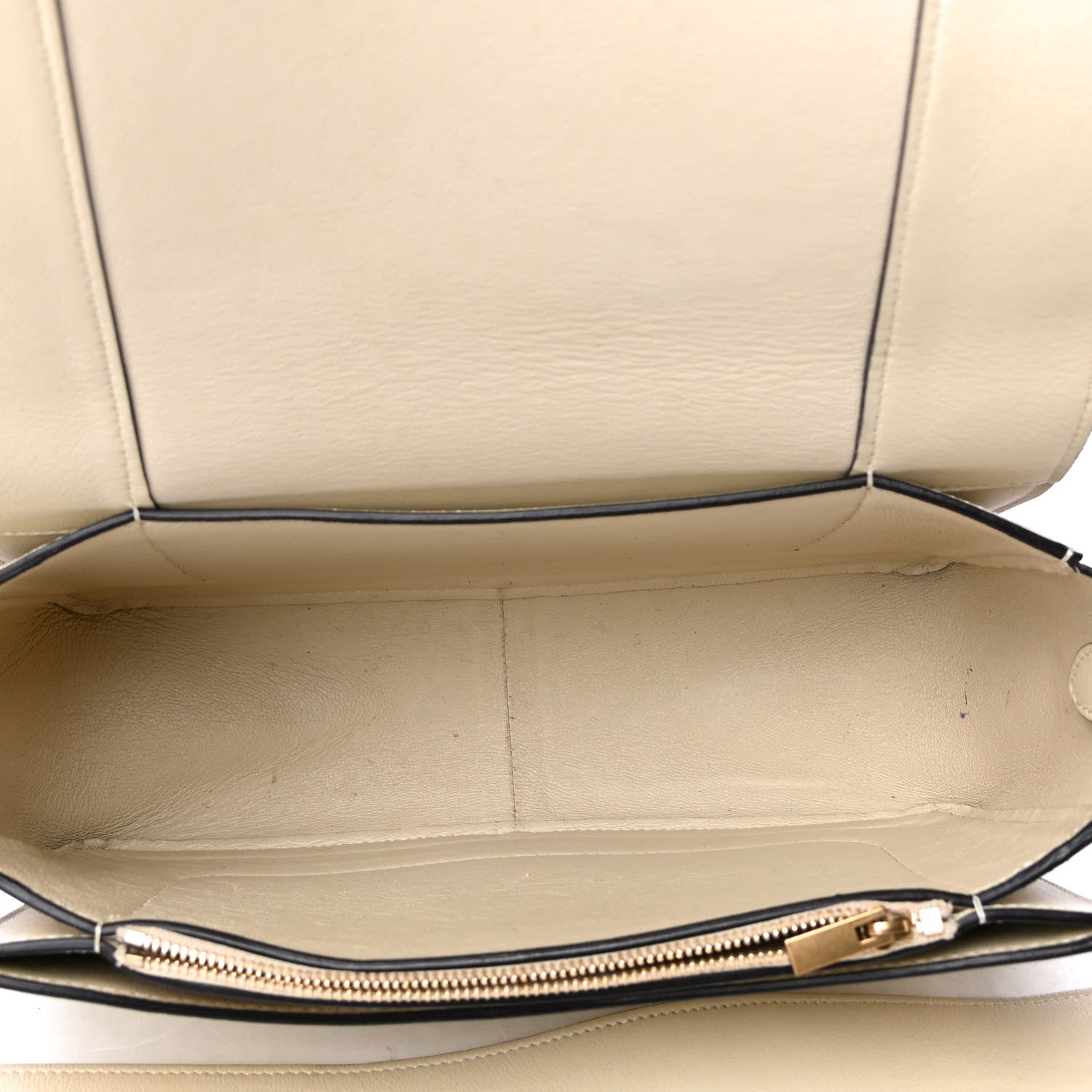 Celine Shiny Smooth Calfskin Medium Frame Shoulder Bag Chalk Mastic 5 of 6