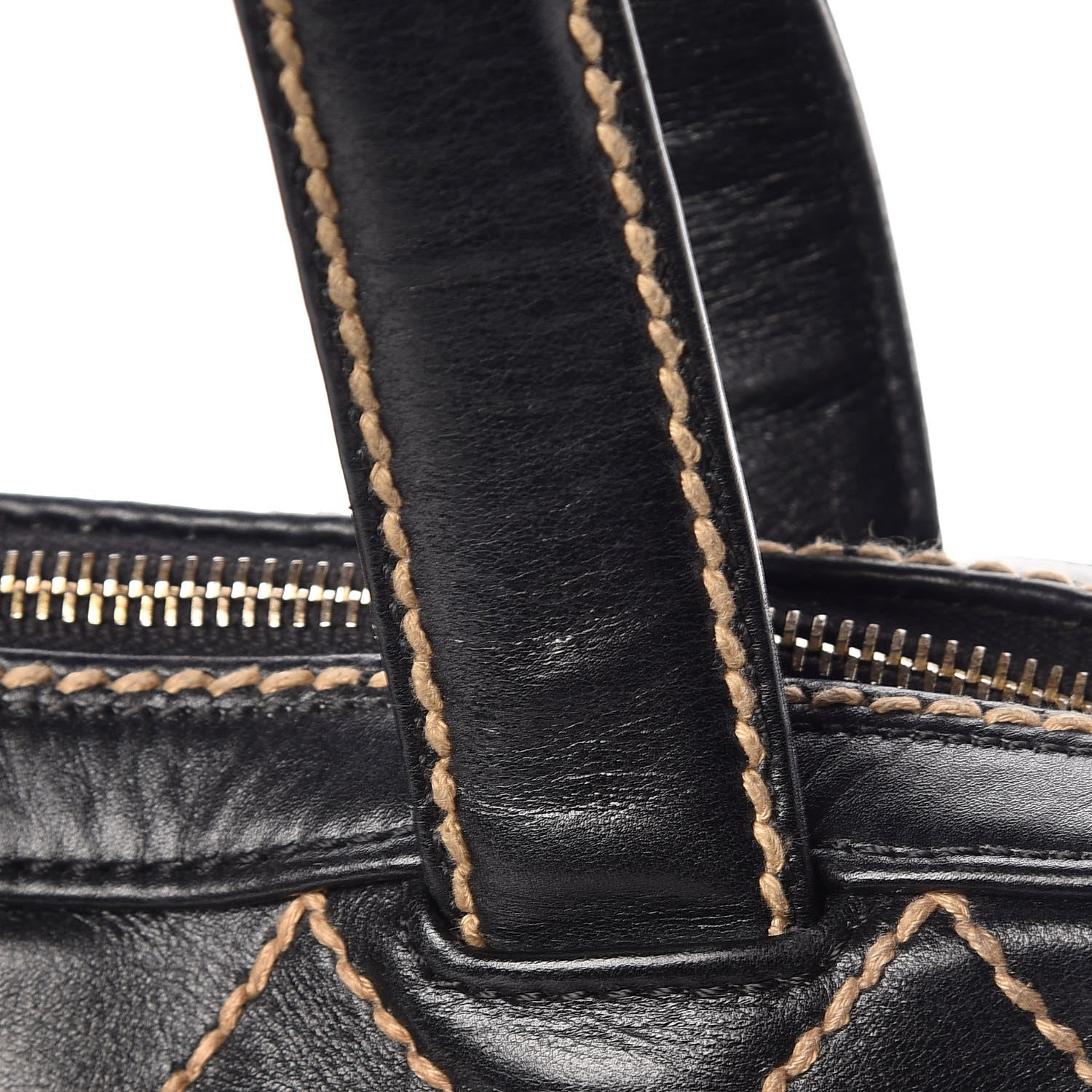 Chanel Calfskin Wild Stitch Top Handle Bag Black 20 of 21